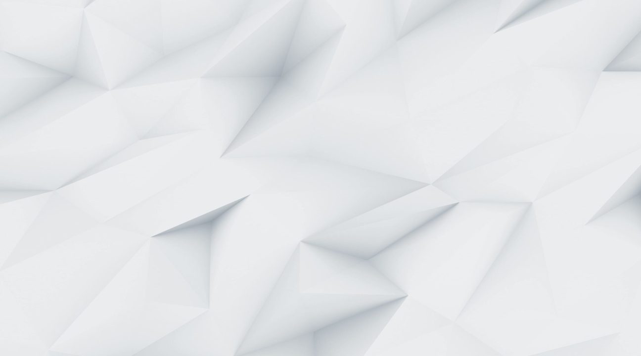 Abstract geometric background with a pattern of light gray, three-dimensional triangular facets, creating a faceted, low-poly texture with soft shadows and highlights.